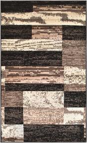 img 3 attached to 🏞️ Rockwood Modern Geometric Patchwork Polypropylene Indoor Area Rug or Runner with Jute Backing, 3' X 5', Chocolate - Superior Quality