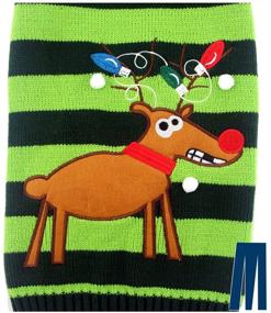 img 2 attached to 🐾 Mikayoo Pet Sweater: Small Dog/Cat Ugly Christmas Sweater, Colorful Horizontal Stripes with Elk and Reindeer Series for the Holiday Season