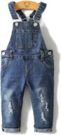 👖 kidscool ripped stretchy washed overalls: trendy boys' clothing for comfort & style logo