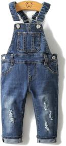 img 4 attached to 👖 Kidscool Ripped Stretchy Washed Overalls: Trendy Boys' Clothing for Comfort & Style