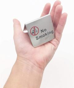 img 1 attached to Smoke-Free Stainless 🚭 Steel Restaurant Smoking Warning