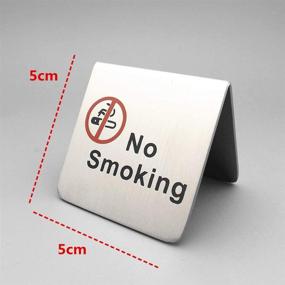 img 3 attached to Smoke-Free Stainless 🚭 Steel Restaurant Smoking Warning