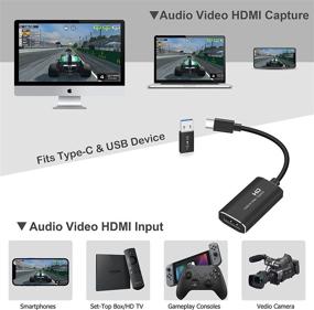 img 3 attached to 🎮 Видеокарта TKHIN: Захват игр высокого качества 1080p 60fps через HDMI в USB с адаптером Type-C - идеально подходит для стриминга в реальном времени и игровых консолей