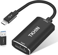 🎮 видеокарта tkhin: захват игр высокого качества 1080p 60fps через hdmi в usb с адаптером type-c - идеально подходит для стриминга в реальном времени и игровых консолей логотип