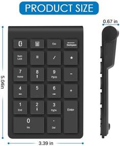 img 1 attached to Wireless Bluetooth Number Pad: Portable 22 Keys Numeric Keypad for Laptop, PC, Desktop, Surface Pro, Notebook – Ideal for Financial Accounting and 10-Key Input