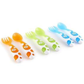 img 1 attached to 🍴 Munchkin 6-Piece Fork and Spoon Set - Blue, Green, and Orange