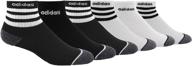adidas kids' 3-stripes quarter socks for youth (6-pack) logo