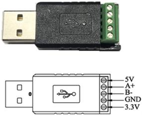 img 3 attached to 💻 Конвертер-адаптер USB к RS485 высокого качества с клеммными соединителями и широкой совместимостью ОС (Черный)