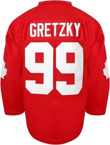 img 2 attached to 🏒 Gretzky 99 Team Canada Red Ice Hockey Jersey - Men's S-3XL