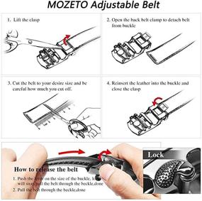 img 1 attached to MOZETO Genuine Leather Ratchet Automatic Men's Accessories