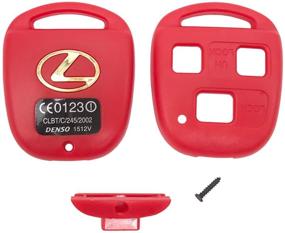 img 3 attached to 🔑 Key Fob Cover - 3 Button Replacement Shell for Lexus ES GS GX IS LS LX RX SC GX470 IS300 IS330 ES300 ES330 GS300 RX300 RX330 RX350 LX470 RX400h Keyless Entry - Red and Blue