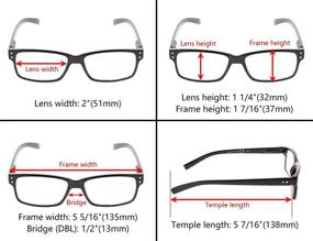 img 2 attached to 👓 Professional BlackTransparent Reading Glasses: 6-Pack with Spring Hinges for Men and Women