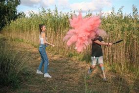 img 3 attached to 🎉 Enhanced Gender Reveal Baseball: Amplified Powder Burst for Striking Visuals. Includes 1 Blue and 1 Pink Powder