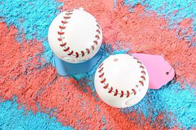 img 4 attached to 🎉 Enhanced Gender Reveal Baseball: Amplified Powder Burst for Striking Visuals. Includes 1 Blue and 1 Pink Powder