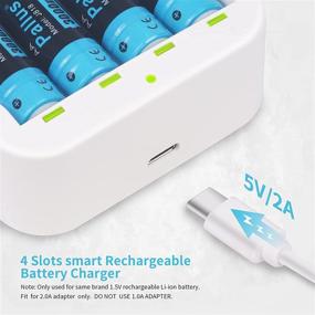 img 2 attached to 🔋 Pallus AA/AAA Battery Charger: 4-Slot Rapid Charging for Lithium-ion Batteries (Only Charger)