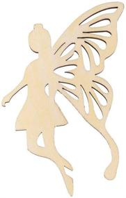 img 1 attached to 🧚 Pack of 10 Wood Fairy Angel Shape Ornament Embellishments with String - ULTNICE