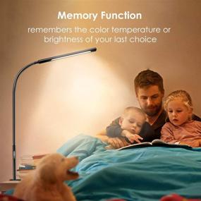 img 1 attached to LED Swing Arm Desk Lamp with Clamp by Wellwerks - 12W Eye-Care Dimmable Light, Timer, Memory, 6 Color Modes - Modern Architect Table Lamp for Task, Study, Reading, Working - Home, Dorm, Office