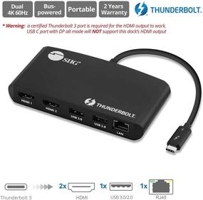 img 3 attached to SIIG Thunderbolt 3 Dock: Dual 4K HDMI Display & USB 3.0, 40 Gbps Docking Station for Mac/Windows
