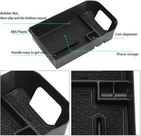 img 2 attached to 📦 D-Lumina RAV4 Center Console Insert Organizer with Anti-Dust Mats - Perfect fit for Toyota RAV-4 2019-2022, Enhanced Armrest Storage Tray