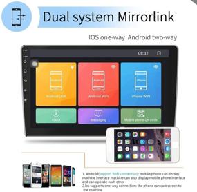 img 2 attached to 🚗 Автомагнитола с Android 10.1 дюйма Double Din с GPS-навигацией на сенсорном экране, с Bluetooth, WiFi, микрофоном, Mirror Link, управлением с рулевого колеса и поддержкой камеры заднего вида.