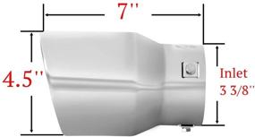 img 3 attached to 🚗 Universal Stainless Steel Exhaust Tip – Fits 2.5 to 3 Inch Tail Pipe Diameter – Enhances Chrome Appearance – Automotive Muffler Tips