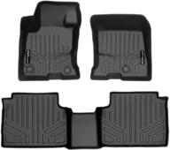 black smartliner all weather custom fit floor mats for 2020-2021 ford escape hybrid: 2 row liner set logo