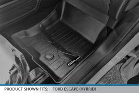 img 2 attached to Black SMARTLINER All Weather Custom Fit Floor Mats for 2020-2021 Ford Escape Hybrid: 2 Row Liner Set