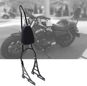 img 4 attached to Съемный сиденье для пассажира с подушкой из искусственной кожи для Harley Sportster XL883 XL1200 04-UP - Черный