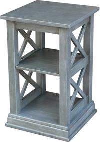 img 4 attached to 📚 Hampton Accent Shelves Table by International Concepts in Heather Gray and White