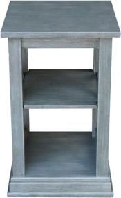 img 1 attached to 📚 Hampton Accent Shelves Table by International Concepts in Heather Gray and White