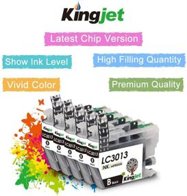 img 3 attached to 🖨️ Принткатридж Premium Kingjet совместимый с заменой для Brother LC3013/LC3011 - совместим с несколькими струйными принтерами Brother (5 черных)