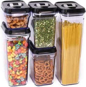 img 4 attached to Zeppoli Air-Tight Food Storage Container Set - 5-Piece Set: Durable BPA-Free, Clear Plastic with Black Lids (2.0 qt/2.3 liters, 1.5 qt/1.7 liters, 0.9 qt/1.0 liter, 0.35 qt/0.38 liter)