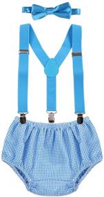 img 4 attached to Birthday Outfits Adjustable Suspenders Bloomers