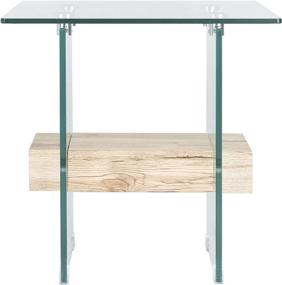 img 3 attached to 🌿 Safavieh Home Kayley Natural and Glass Accent Table: The Perfect Blend of Elegance and Functionality