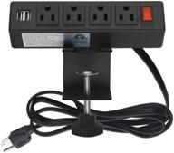 💡 convenient desk clamp power strip with usb ports and ac outlets - mountable desktop power outlet for easy access and organization logo