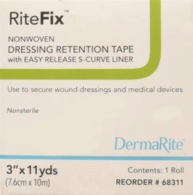 img 2 attached to 🩹 RiteFix 3" x 11 yds Non-Woven Dressing Retention Tape - Easy Release S-Curve Liner, Convenient Application, Moisture & Air Permeable, Hypoallergenic Adhesive, Non-Sterile, Latex-Free