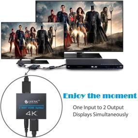 img 1 attached to ESYNIC 4K HDMI Splitter 1x2 Мини HDMI в HDMI сплиттер с HDMI усилителем - Поддержка 4K, 1080P, 3D - для PS3, PS4, Blu-ray с американской вилкой - 1 HDMI на 2 порта HDMI.