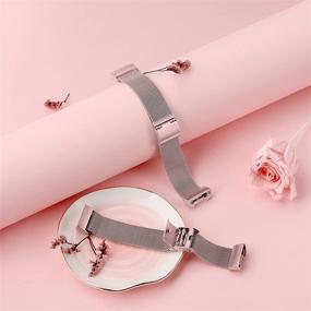 img 2 attached to 🌹 GEAK Stainless Steel Adjustable Metal Clasp Replacement Bands for Fitbit Charge 4/4SE/Charge 3/3SE - Small Rose Gold for Women and Men