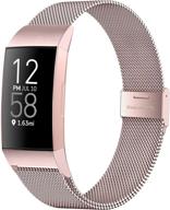 🌹 geak stainless steel adjustable metal clasp replacement bands for fitbit charge 4/4se/charge 3/3se - small rose gold for women and men logo