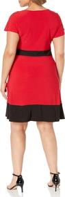 img 1 attached to 👗 Plus Size Colorblock Skater Dress for Women by Star Vixen