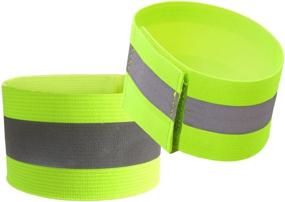 img 2 attached to 🏃 YOA Reflective Bands: High Visibility Safety Gear for Jogging, Cycling, and Walking (2 Bands/1 Pair)