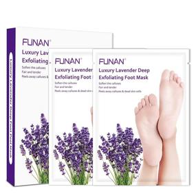 img 4 attached to 🦶 Foot Exfoliating Mask with Lavender Essence to Remove Calluses and Dead Skin Cells, for Baby Soft Feet - 2 Pairs