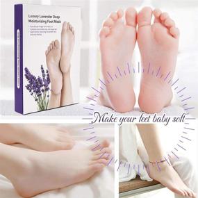 img 2 attached to 🦶 Foot Exfoliating Mask with Lavender Essence to Remove Calluses and Dead Skin Cells, for Baby Soft Feet - 2 Pairs