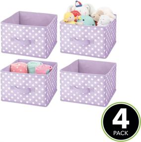 img 3 attached to 📦 mDesign Soft Fabric Closet Storage Organizer Bin Box with Handle - Open Top, for Child's or Kids' Bedroom, Nursery, Toy Room - Polka Dot Print, 4 Pack - Light Purple/White
