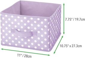 img 1 attached to 📦 mDesign Soft Fabric Closet Storage Organizer Bin Box with Handle - Open Top, for Child's or Kids' Bedroom, Nursery, Toy Room - Polka Dot Print, 4 Pack - Light Purple/White