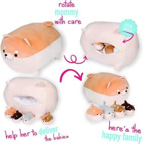 img 3 attached to 🐶 Adorable Snugababies Shiba Inu Stuffed Animal Mommy with 4 Baby Puppies - Soft Plush Toy Anime Corgi & Akita Kawaii Dog Pillow; Perfect Gifts for Boys and Girls