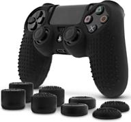 fosmon ps4 controller skin with 8 thumb grips: anti-slip silicone grip cover protector case for sony playstation ps4 slim/pro 4 dualshock controller (black) логотип