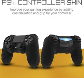 img 3 attached to Fosmon PS4 Controller Skin with 8 Thumb Grips: Anti-Slip Silicone Grip Cover Protector Case for Sony Playstation PS4 Slim/PRO 4 DualShock Controller (Black)