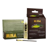 🎨 professional tint kit with nourishing oil & brush combo pack - mina ibrow henna (dark brown) logo