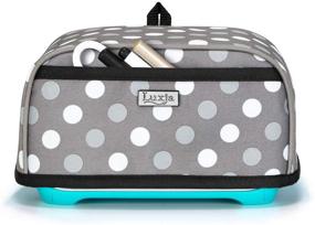 img 3 attached to 🎀 Luxja Cricut Joy Dust Cover with Front Pocket for Accessories - Polka Dot Design